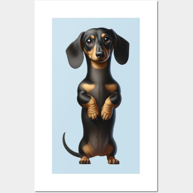 Dachshund Wiener Dog Standing & Begging Love Cute Wall Art by BraaiNinja